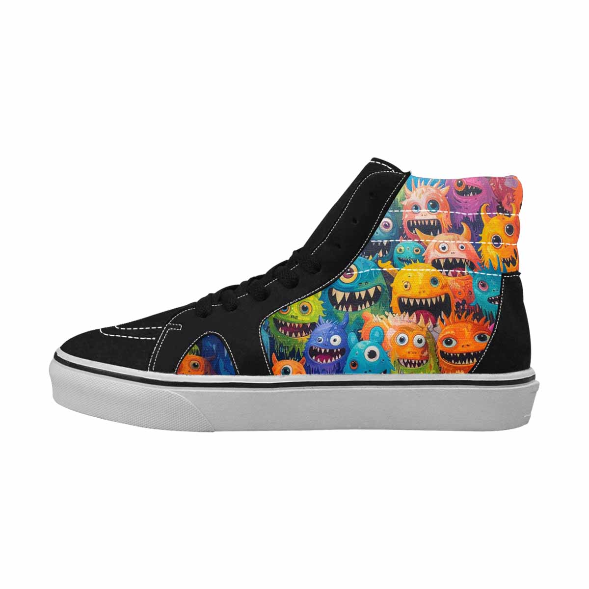MEN'S Monsters High Top Canvas Made To Order Melting Art Custom Streetwear Shoes