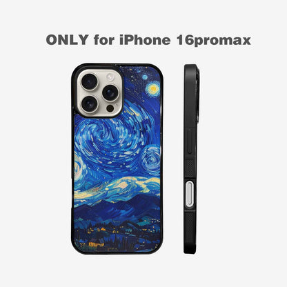 iPhone 16 Pro Max Case — Starry Night Van Gogh Paint Art, Custom Phone Case