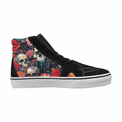 MEN'S Skulls Roses Melting Skulls High Top Canvas Cottagecore Custom Sneakers