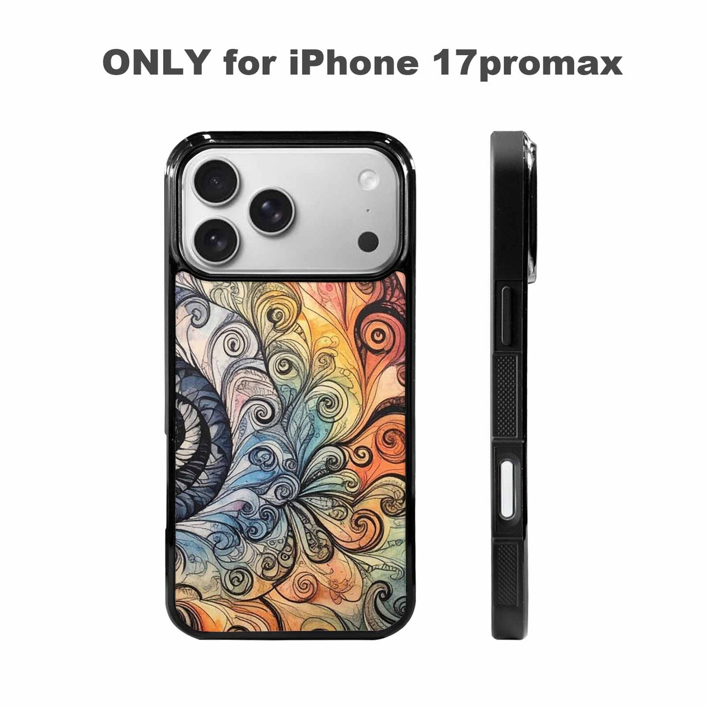 iPhone 17 Pro Max Case — Tie Dye Swirls (black Tie Dye, Original Design Phone Case