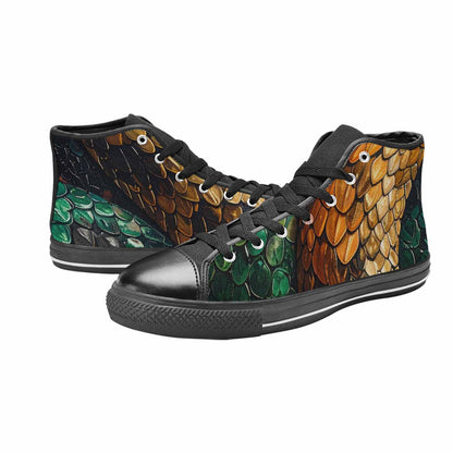 MEN'S Snake Skin Reptile High Top Canvas Grunge Shoes
