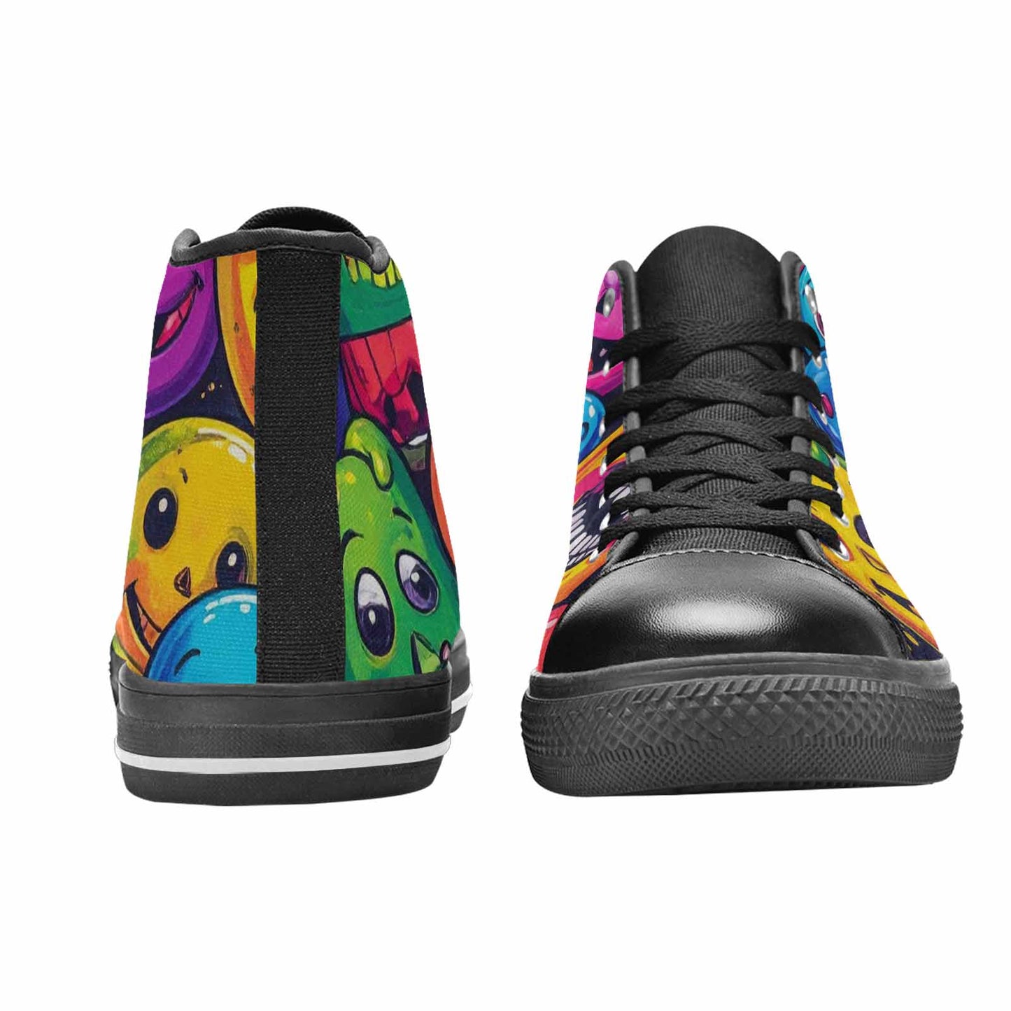 MEN'S Funny Looking Cartoon High Top Canvas Neon Fantasy Custom Sneakers