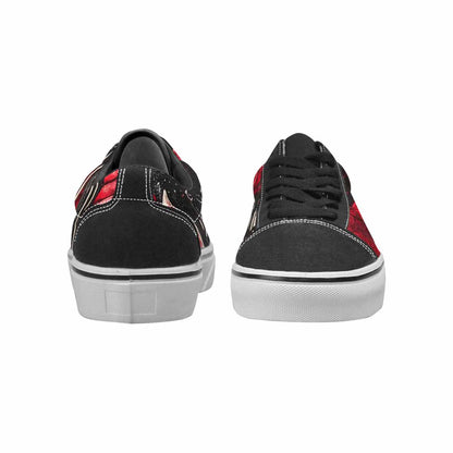 MEN'S Ice Cream Black & Red Ink Canvas Streetwear Wallpaper Art Sneakers