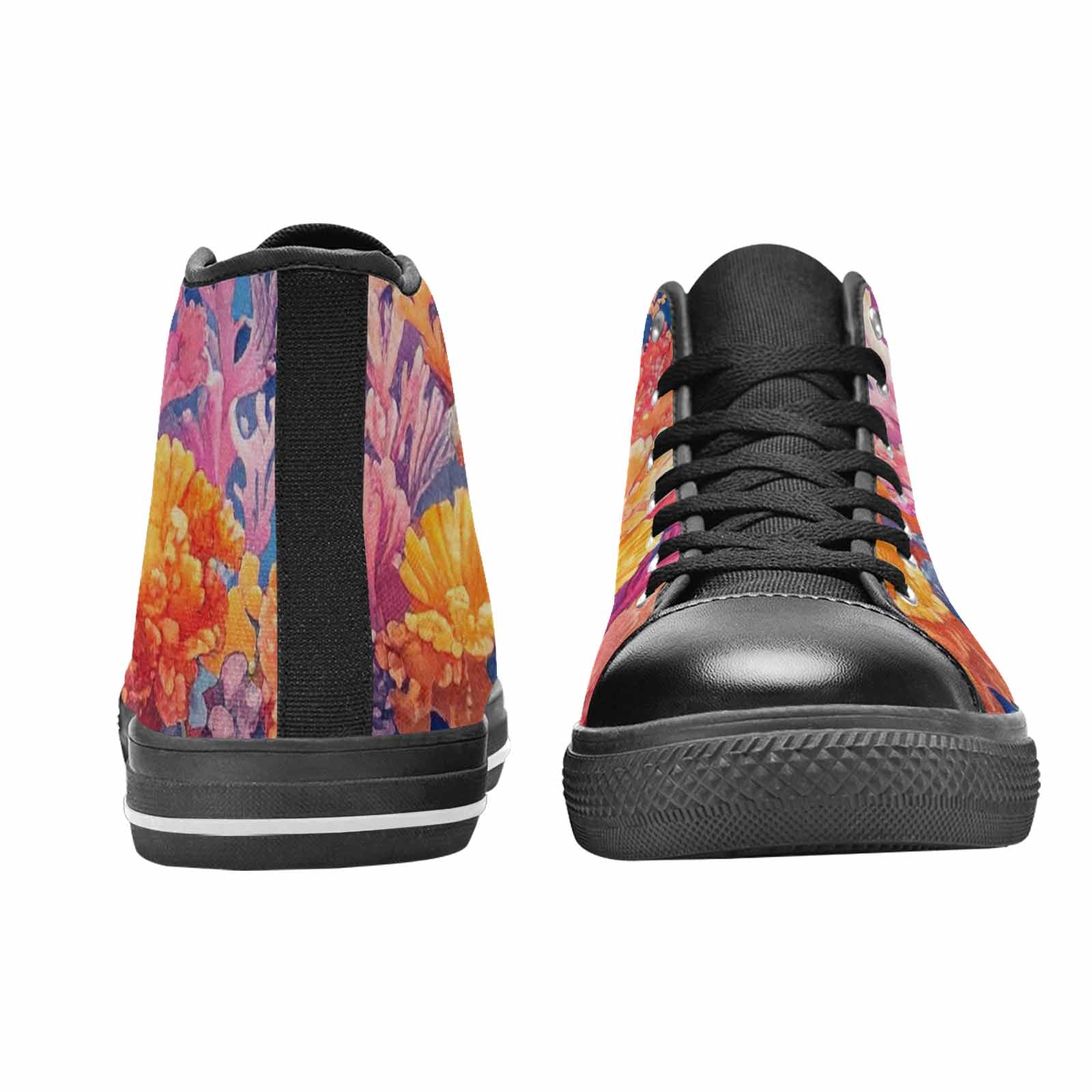 WOMEN'S Fish Scale Coral High Top Canvas Surreal Shoes