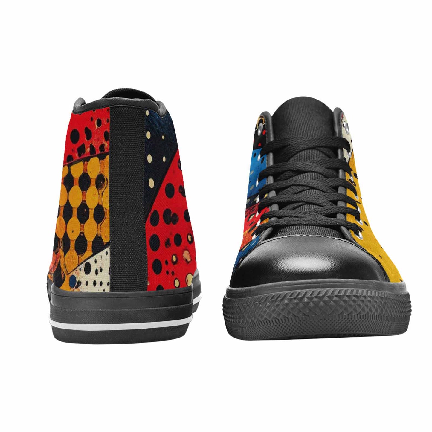 WOMEN'S Comic Book Halftone High Top Canvas Dark Academia Shoes