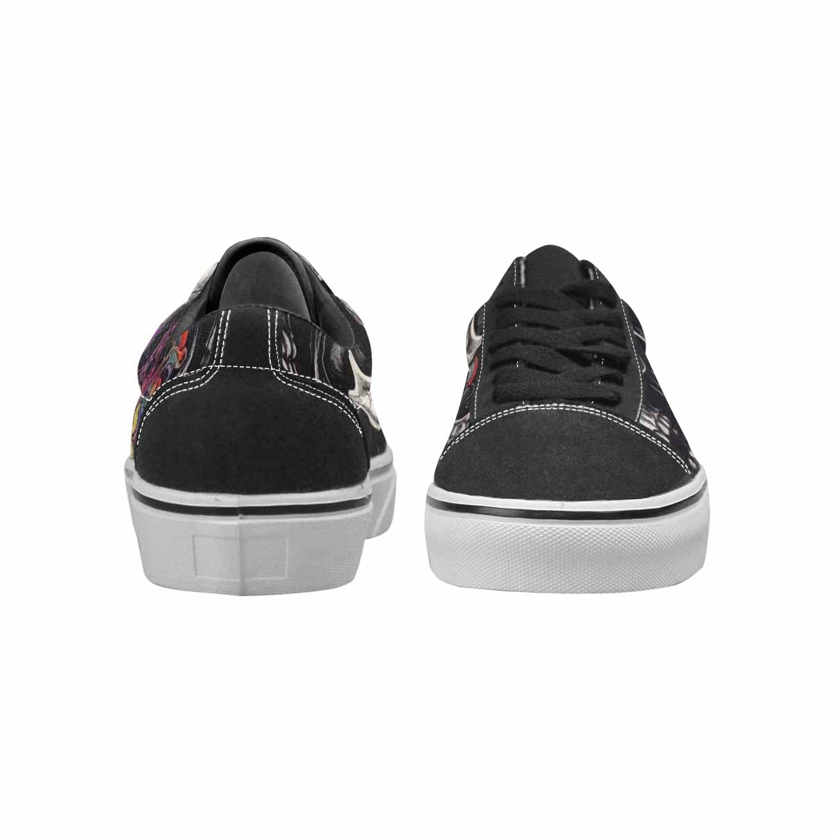 WOMEN'S Rainbow From Skull S Lace-Up Canvas Grunge Custom Shoes