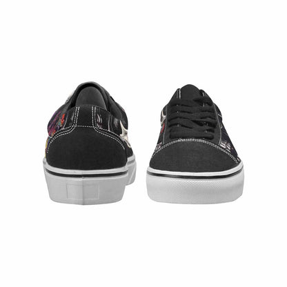 WOMEN'S Rainbow From Skull S Lace-Up Canvas Grunge Custom Shoes