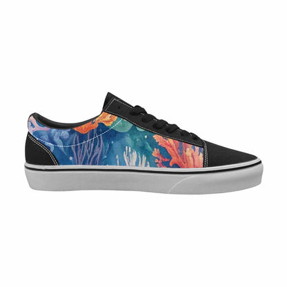 WOMEN'S Fish Scale Coral Canvas Lace-Up Wallpaper Art Shoes