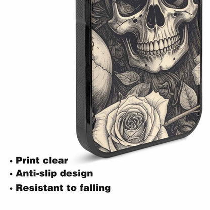 iPhone 15 Plus Case — 20 Skulls Overlapping Seamless Tileable Pattern, Personalized Phone Case