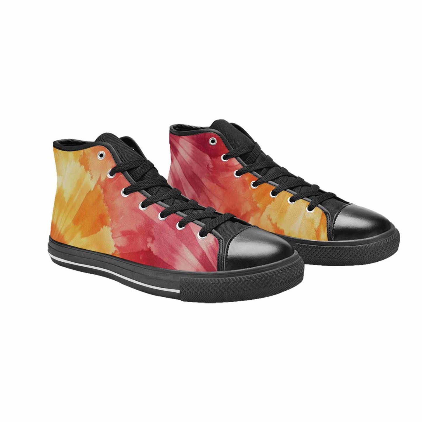 WOMEN'S Ombre Tie Dye Sunset High Top Canvas Surreal Sneakers