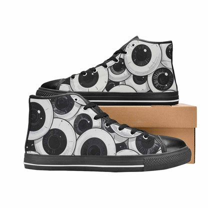 WOMEN'S Googly Cartoon Eyeballs High Top Canvas Neon Fantasy Shoes