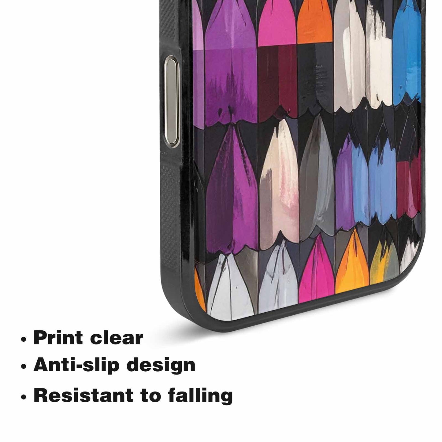 iPhone 16 Pro Case — Asexual Flag Color Theme Small Rainbow, Unique Phone Case Design