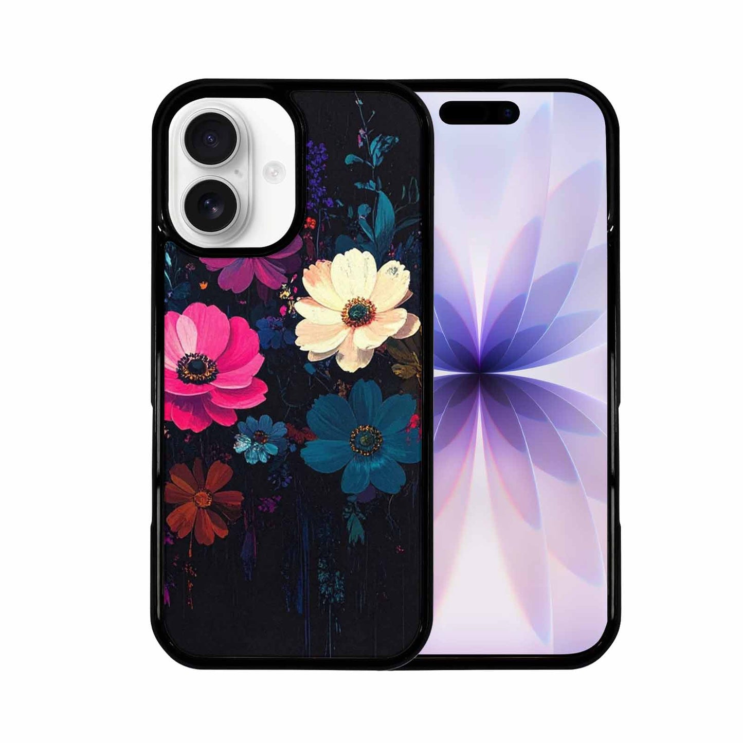 iPhone 17 Case — Shadowy Glitch Floral Pattern Floral, Custom Made Phone Cover
