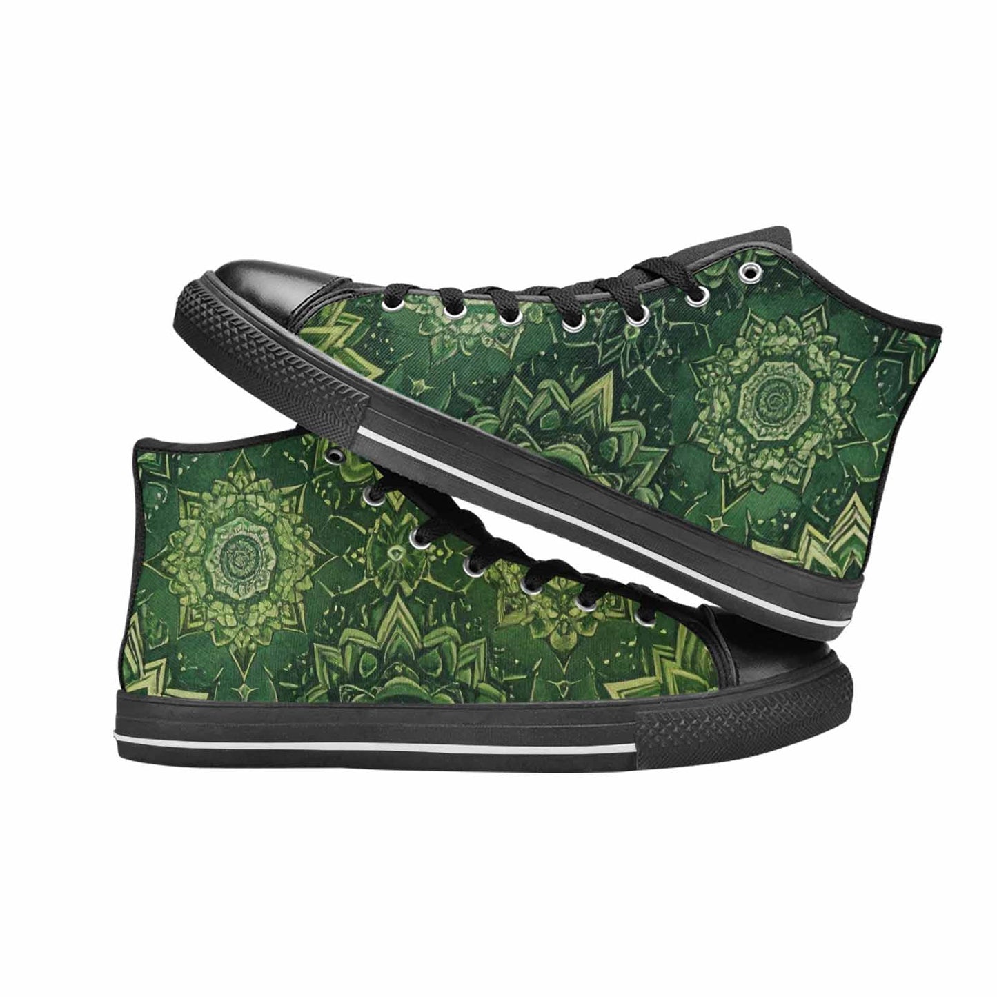 WOMEN'S Mandala High Top Canvas Neon Fantasy Custom Shoes