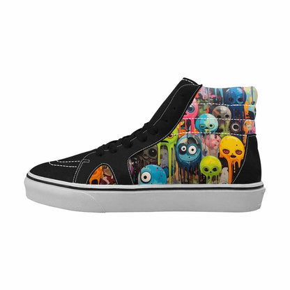 MEN'S Aliens  Camo Melting High Top Canvas Cottagecore Custom Sneakers
