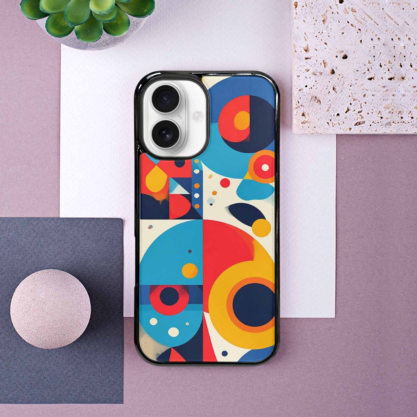 iPhone 16 Case — 1960s Mod Cartoon Art Pattern, Custom Phone Case