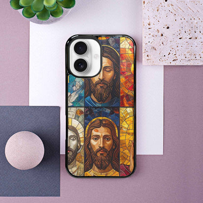 iPhone 16 Case — Jesus Face Small Cross And Faith, Personalized Phone Case