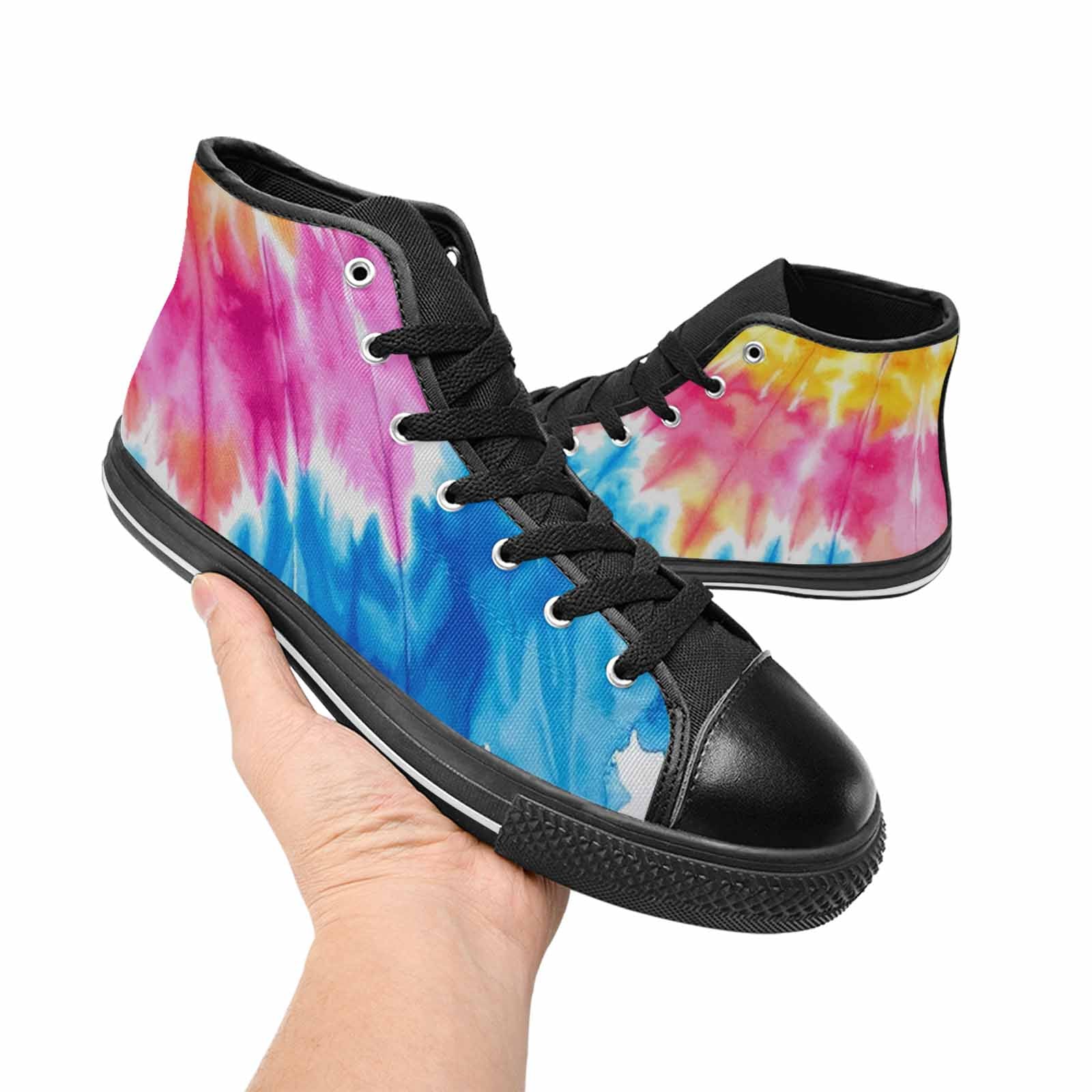 MEN'S Tie Dye Drip High Top Canvas Wallpaper Art Custom Sneakers