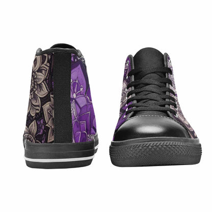 WOMEN'S Mandala High Top Canvas Grunge Custom Sneakers