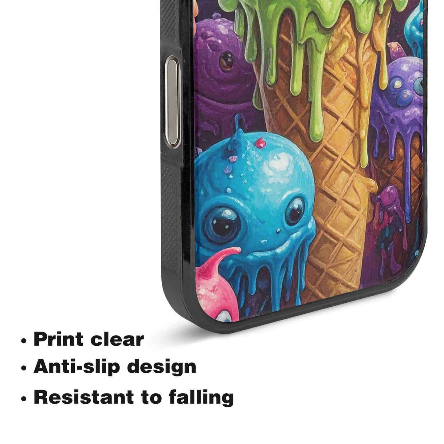 iPhone 16 Pro Max Case — Melting Ice Cream Monster Charac, Custom Art Phone Cover