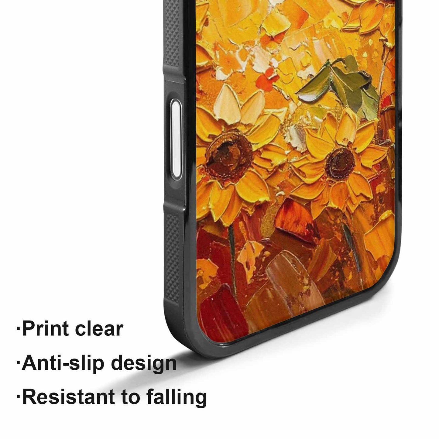 iPhone 17 Case — Impressionist Sunflower Brushstroke Pattern Floral, Custom Art Phone Cover
