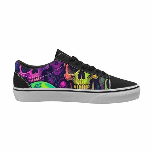 WOMEN'S Skulls - Neon Canvas Lace-Up Neon Fantasy Custom Shoes