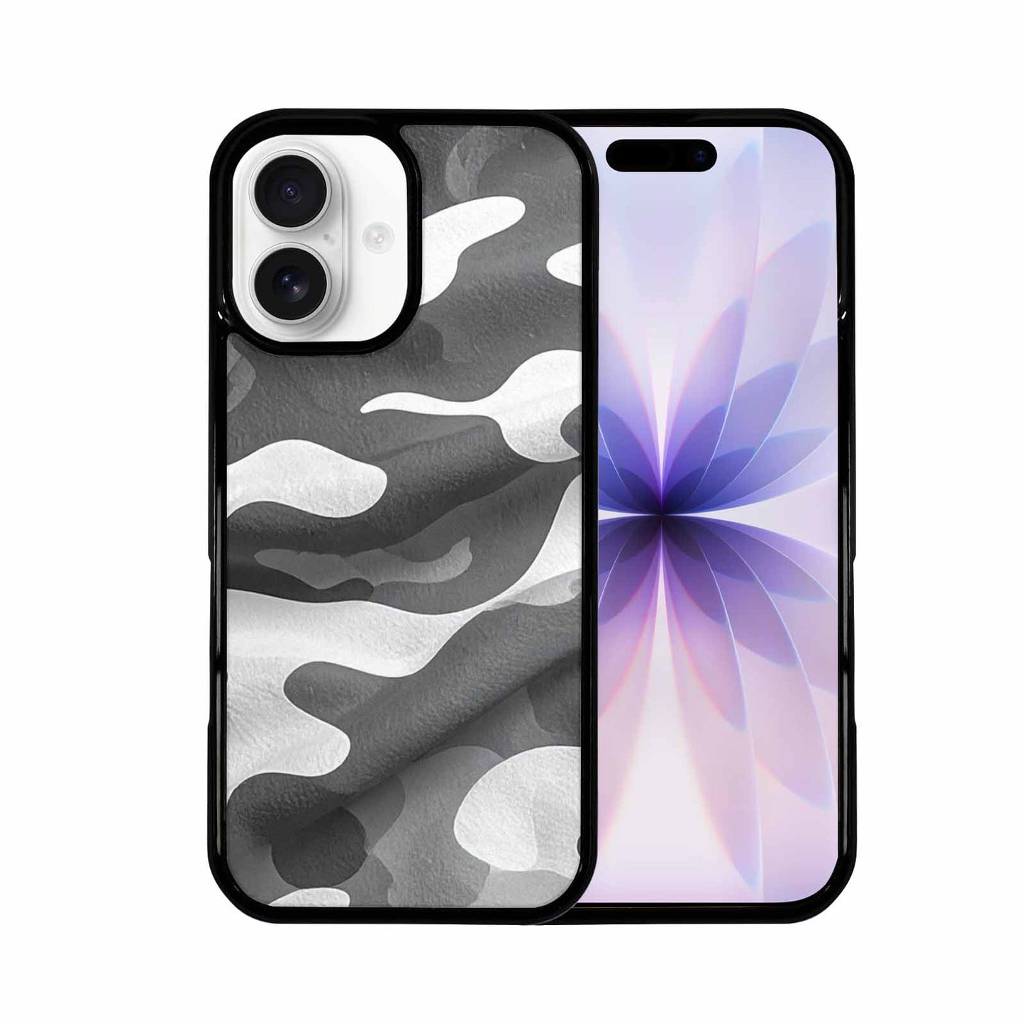 iPhone 17 Case — Grey Camo Print Camo, Custom Designed Case Cover