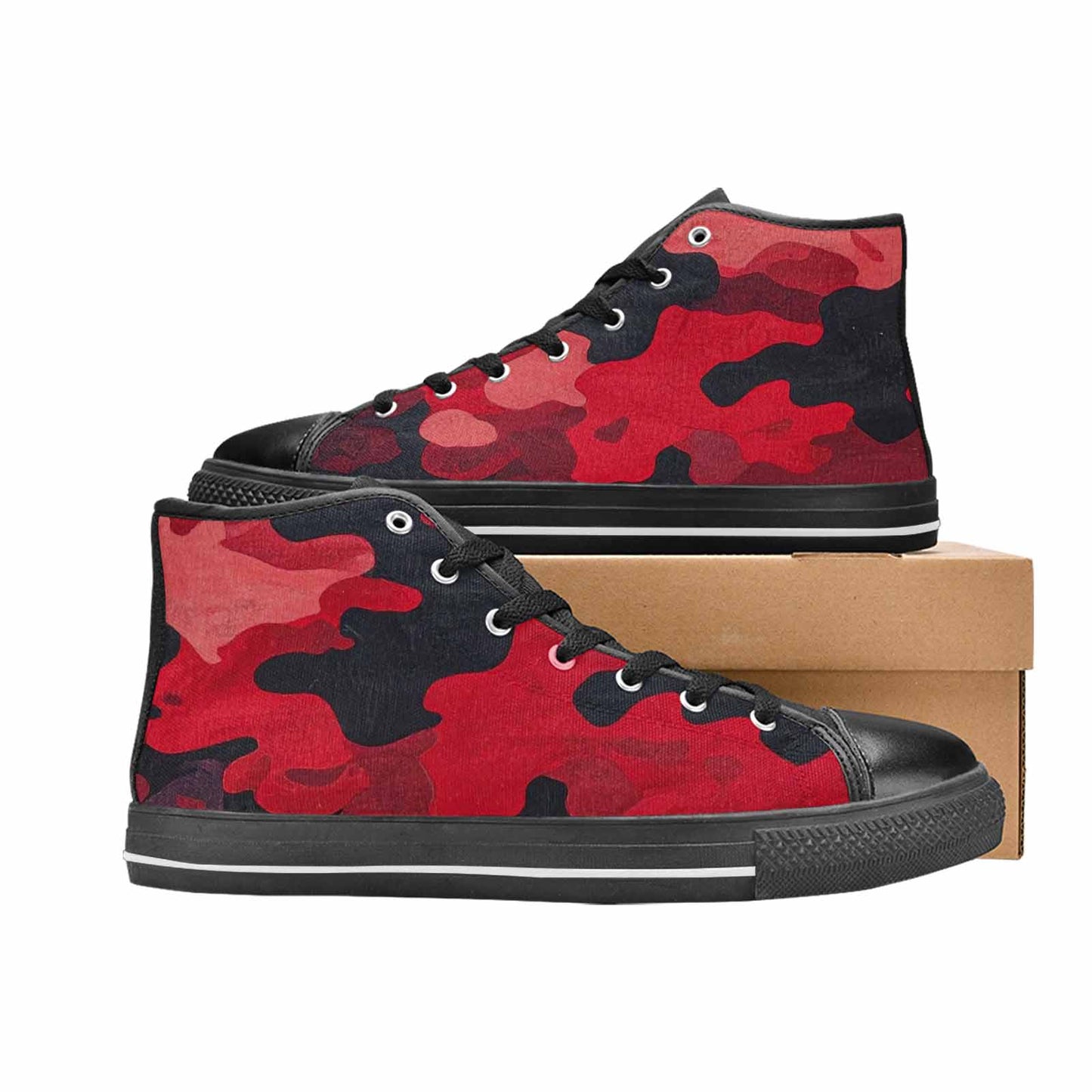 MEN'S Tactical Camo Red Black High Top Canvas Aesthetic Shoes