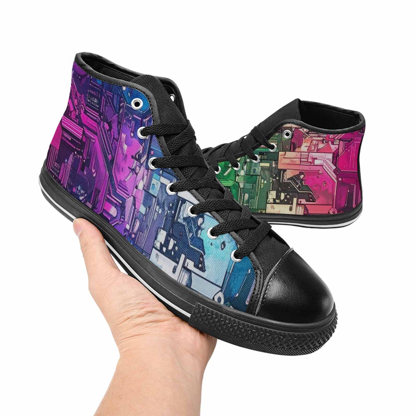 MEN'S Circuit Board Cyberpunk High Top Canvas Vivid Shoes
