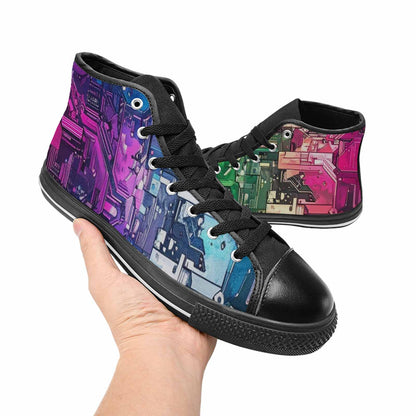 MEN'S Circuit Board Cyberpunk High Top Canvas Vivid Shoes