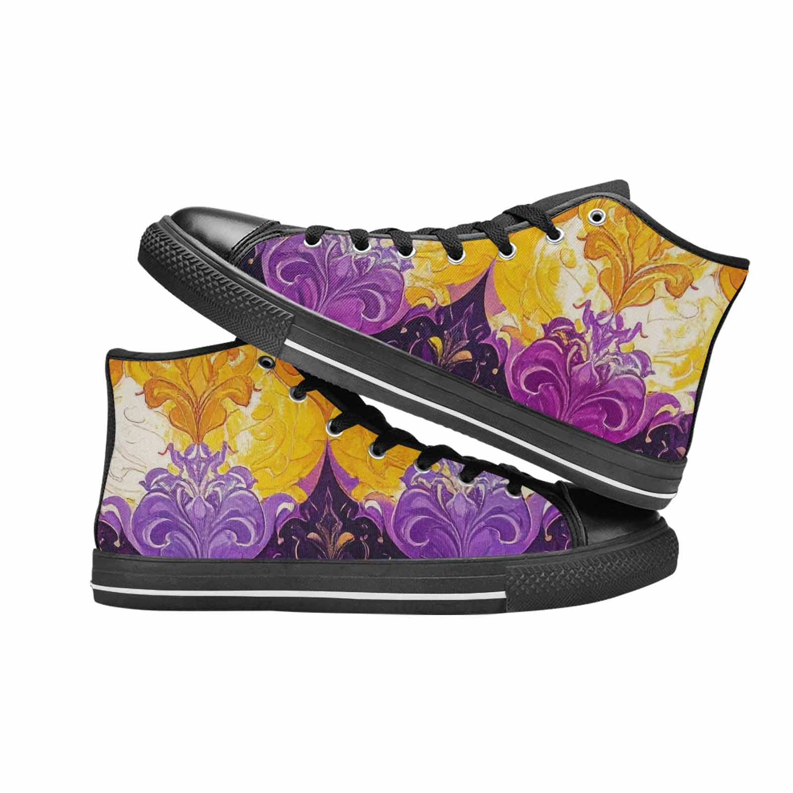 MEN'S Nonbinary Flag Color High Top Canvas Vivid Shoes
