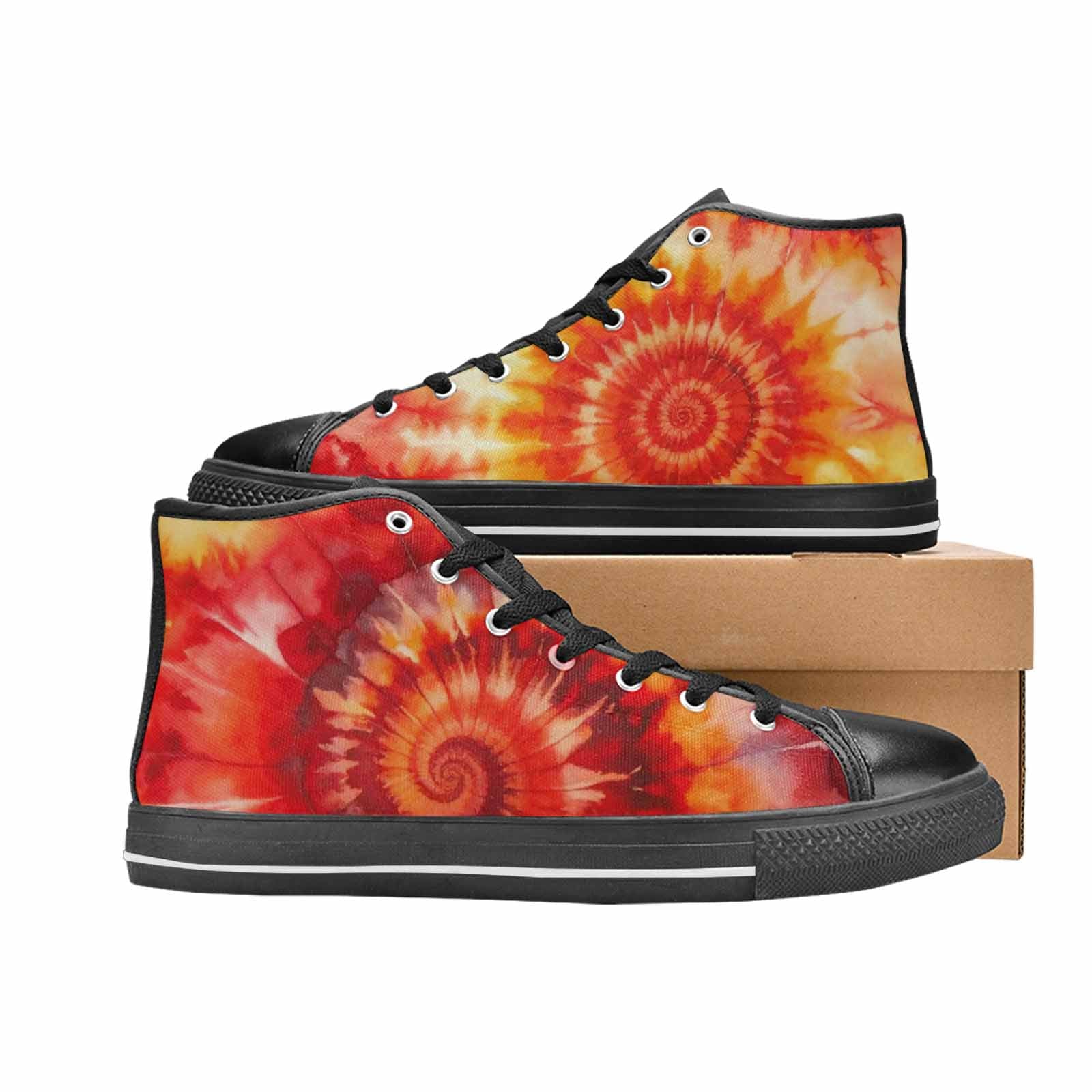 WOMEN'S Tie Dye - High Top Canvas Dark Academia Shoes
