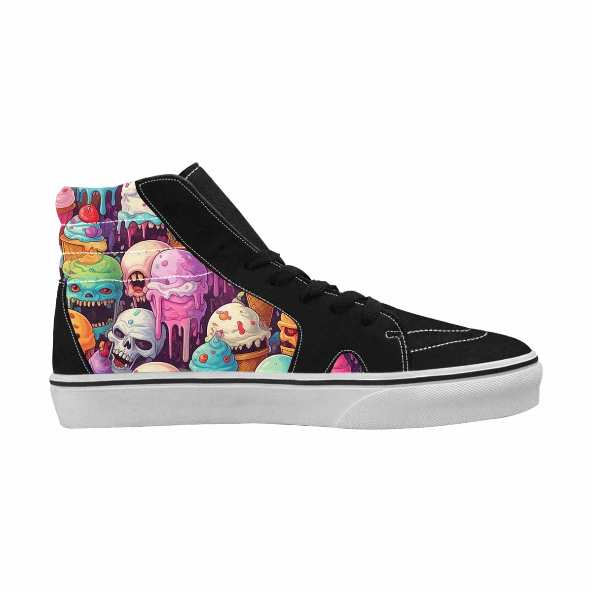 MEN'S Ice Cream Monsters  High Top Canvas Wallpaper Art Sneakers