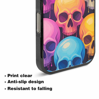 iPhone 15 Pro Max Case — Dripping Candy Skulls, Personalized Phone Case