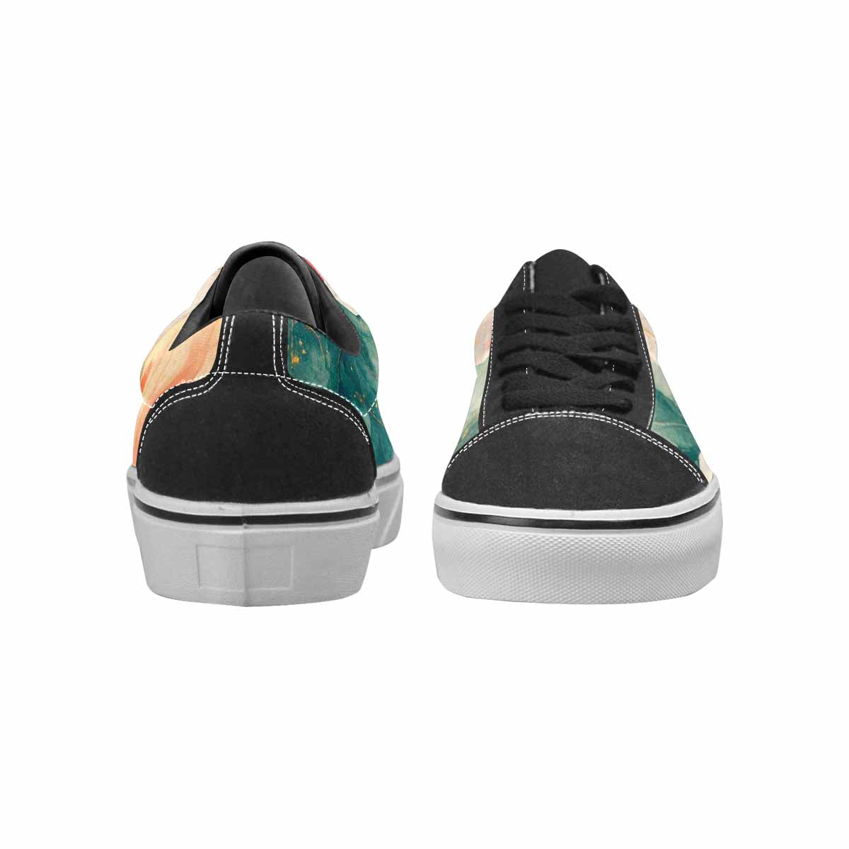 MEN'S Marble Floral Canvas Lace-Up Vibrant Chaos Shoes