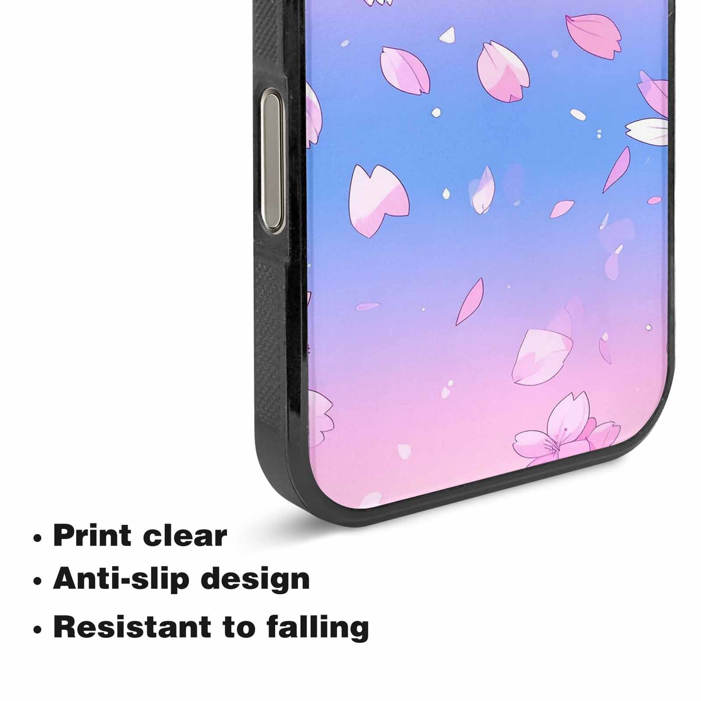iPhone 16 Pro Case — Stylized Anime Style Cherry Blossom Petals, Customized Protective Case