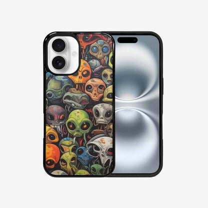 iPhone 16 Case — Aliens Camo Aliens Pattern Hundreds Of, Custom Made Phone Cover