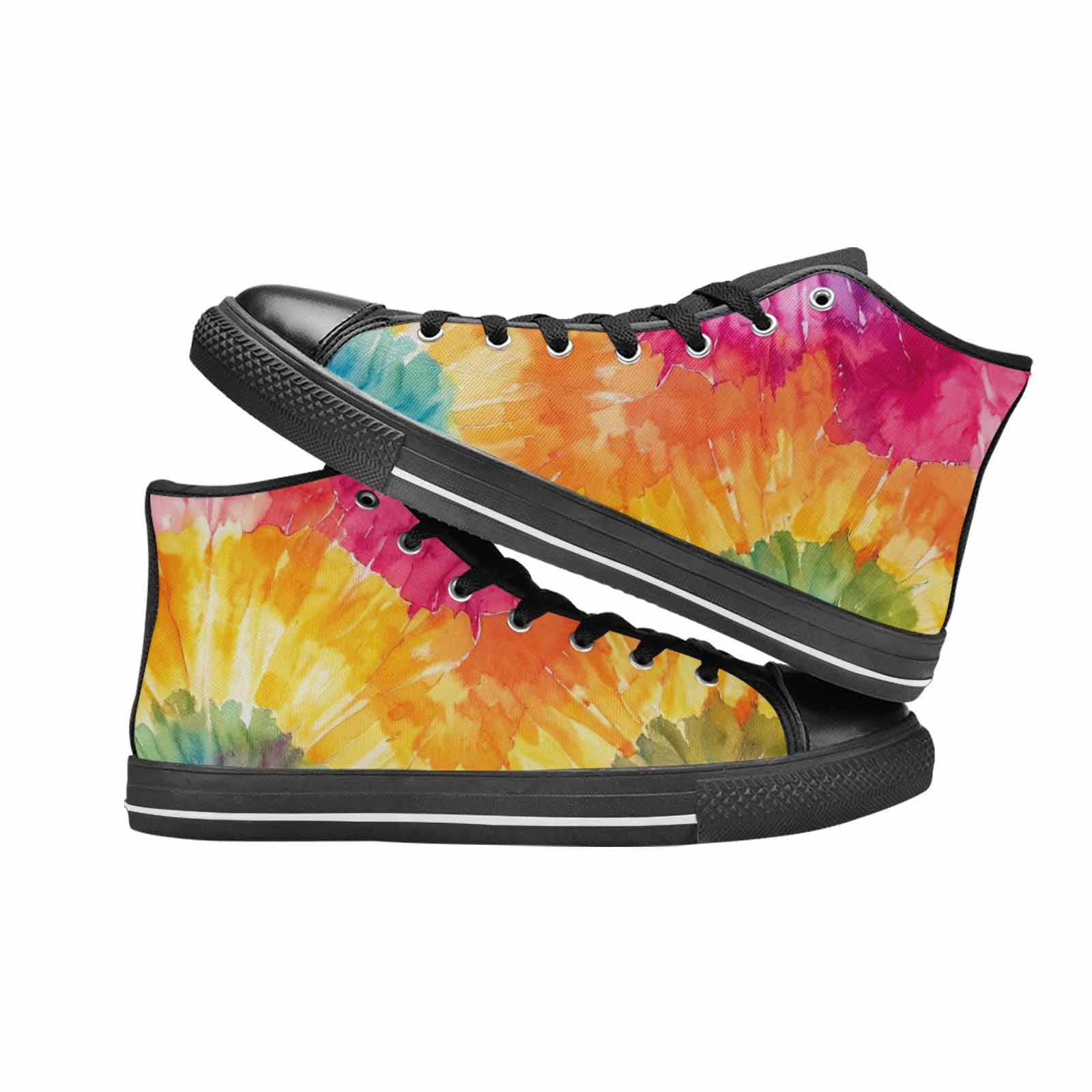 MEN'S Tie Dye Swirl High Top Canvas Dreamcore Custom Shoes