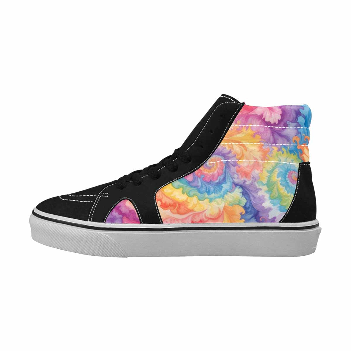 MEN'S Tie Dye Swirls Tie High Top Canvas Surreal Custom Shoes