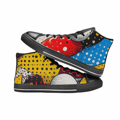 MEN'S Comic Book Halftone High Top Canvas Grunge Custom Shoes
