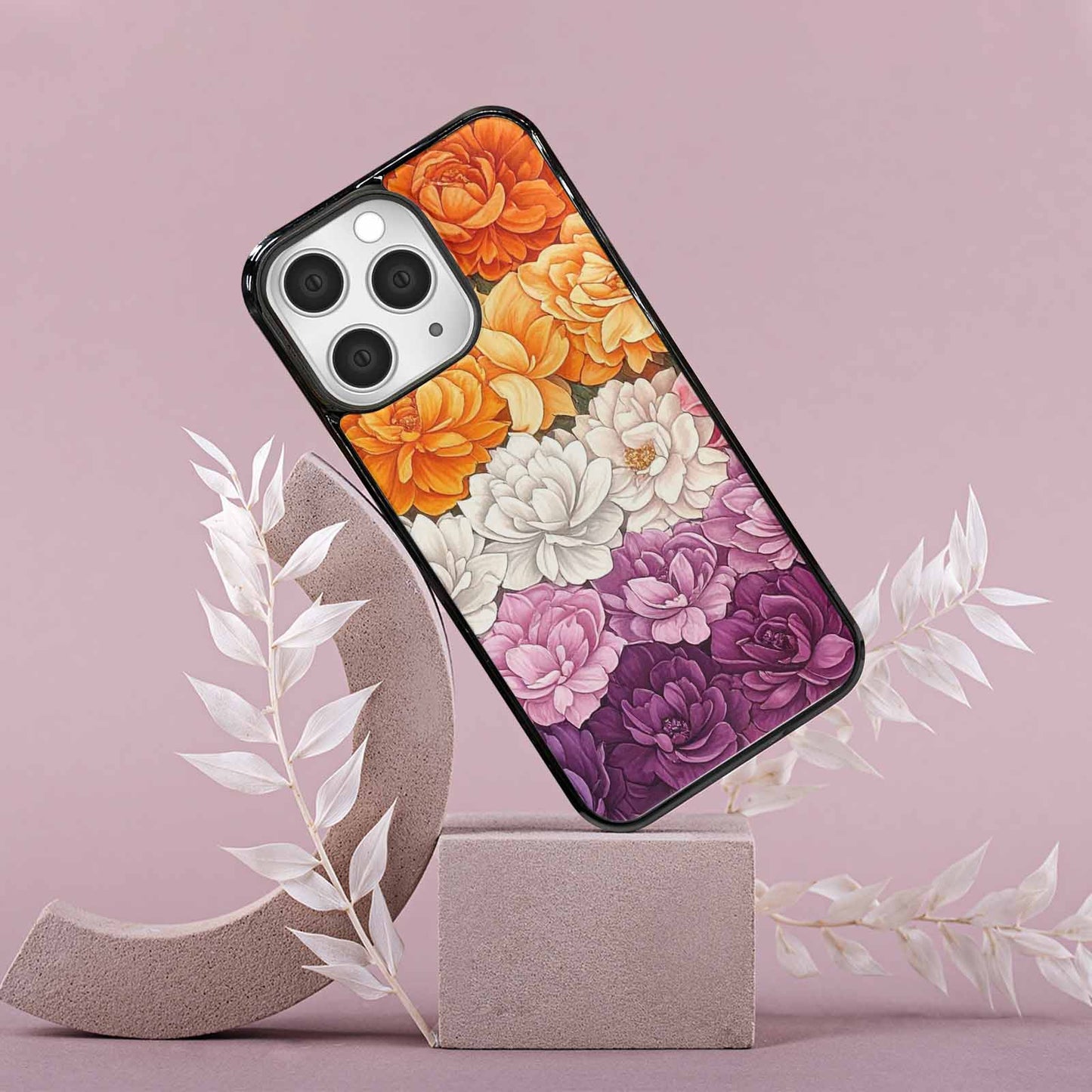 iPhone 15 Pro Max Case — Lesbian Flag Color Theme Small Rainbow, Custom Designed Case Cover