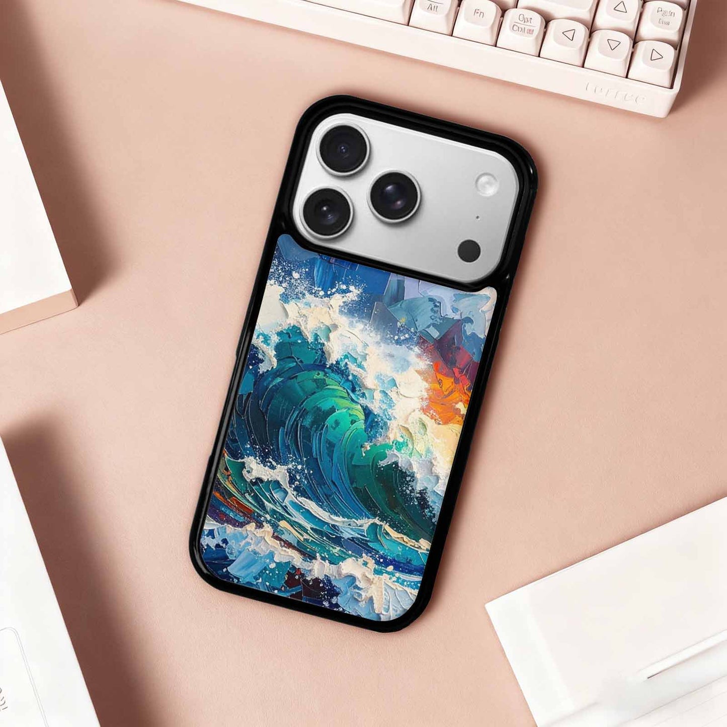 iPhone 17 Pro Case — Wave Crest Splash Wave Crest Watercolor, Custom Made Phone Cover