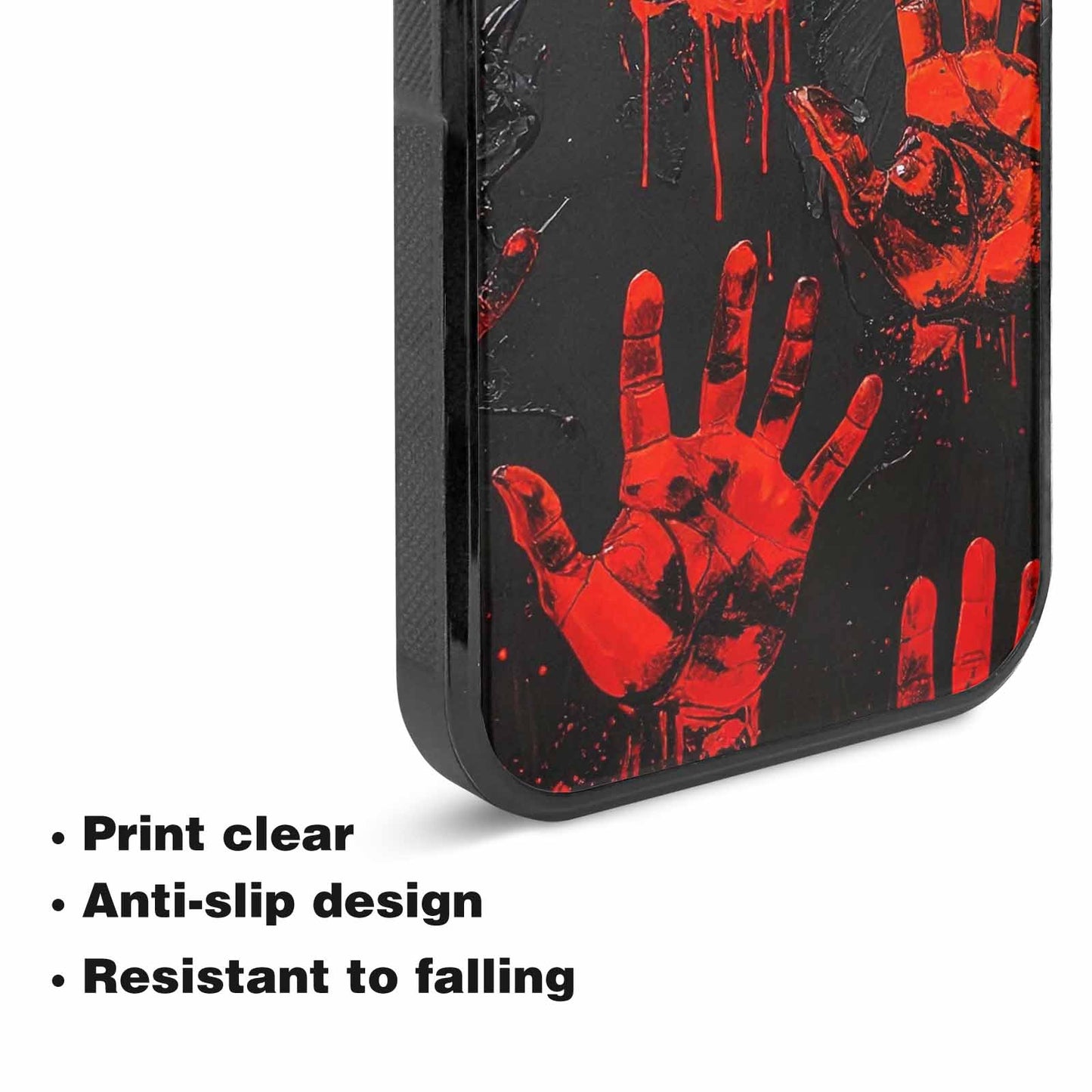 iPhone 15 Case — Halloween Splatter Handprint, Custom Print Case Cover