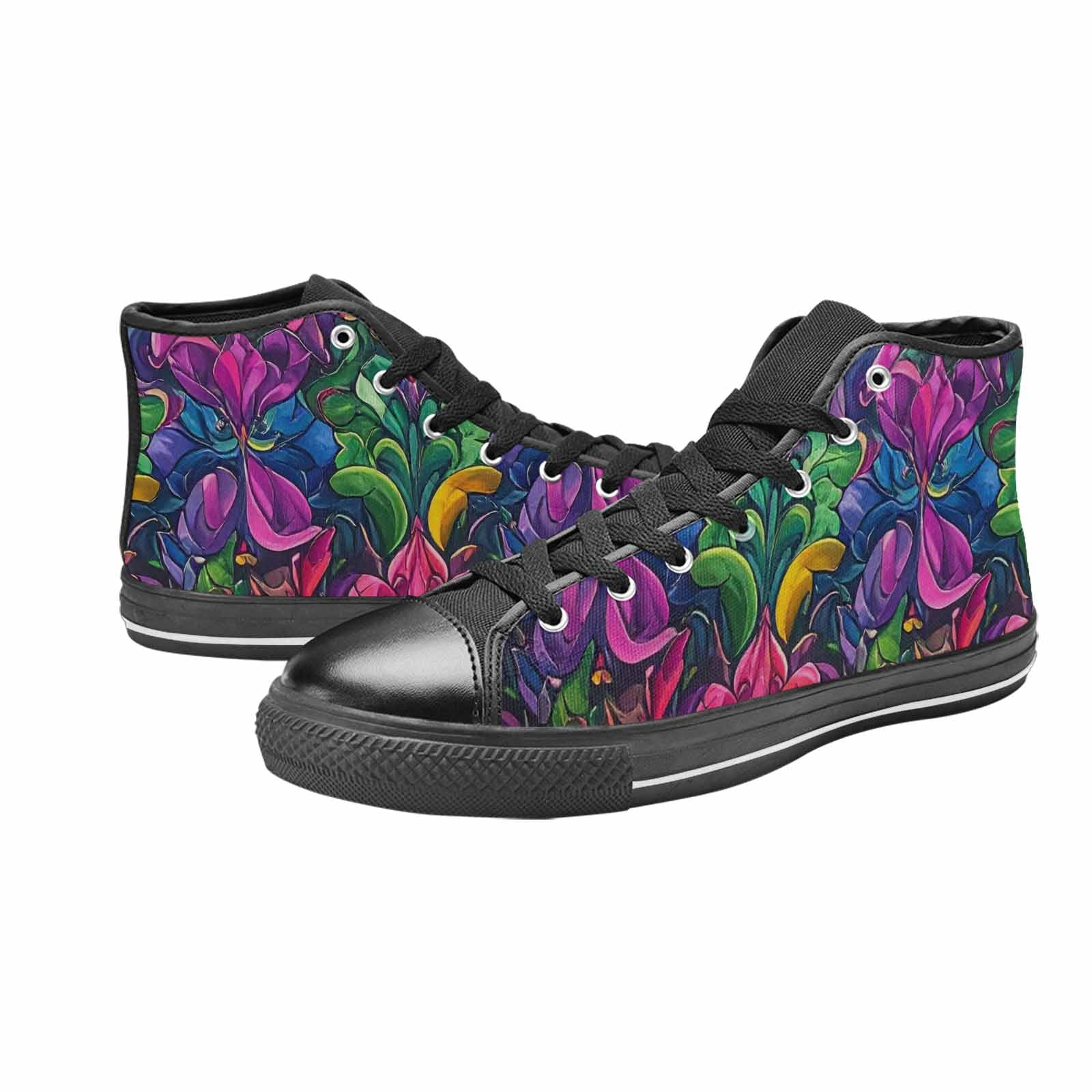 MEN'S Polysexual Flag Color High Top Canvas Wallpaper Art Custom Shoes