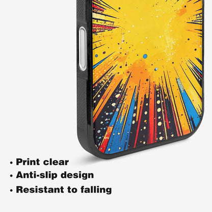 iPhone 16 Case — Comic Halftone Comic Bursts Pattern Hundreds, Custom Designed Case Cover