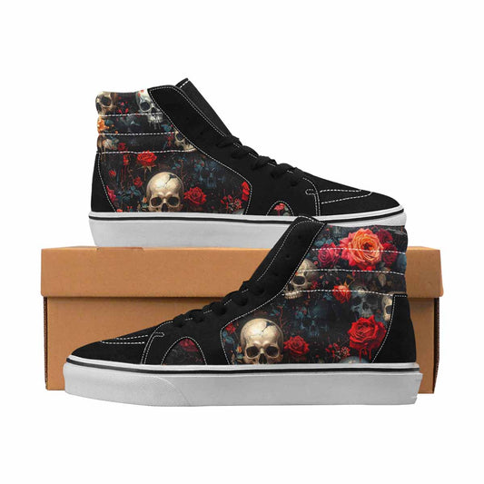 MEN'S Skulls High Top Canvas Unique Print Wallpaper Art Shoes