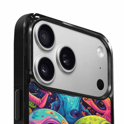 iPhone 17 Pro Case — Seamless Tileable Pattern Of Overlapping Alien, Custom Designed Case Cover