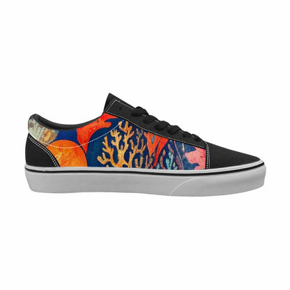 WOMEN'S Fish Scale Coral Canvas Lace-Up Wallpaper Art Custom Sneakers