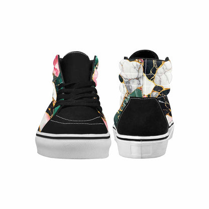WOMEN'S Marble Stone Texture High Top Canvas Dark Academia Custom Shoes