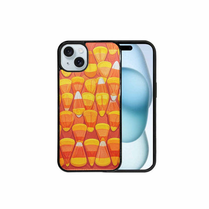 iPhone 15 Plus Case — Candy Corn Shapes In Bright Orange, Custom Art Phone Cover